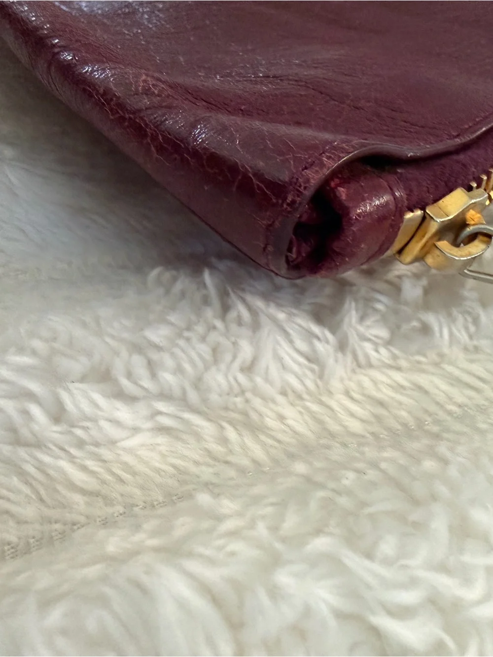 Balenciaga Deep Wine Leather Zip Clutch - Picture 12 of 16
